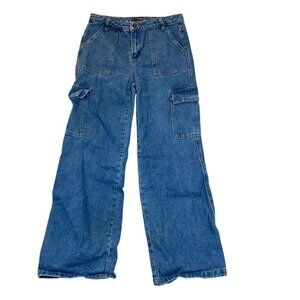 Cali 1850 Women's Blue Denim Carpenter Utility Pants 30x28 With Pockets